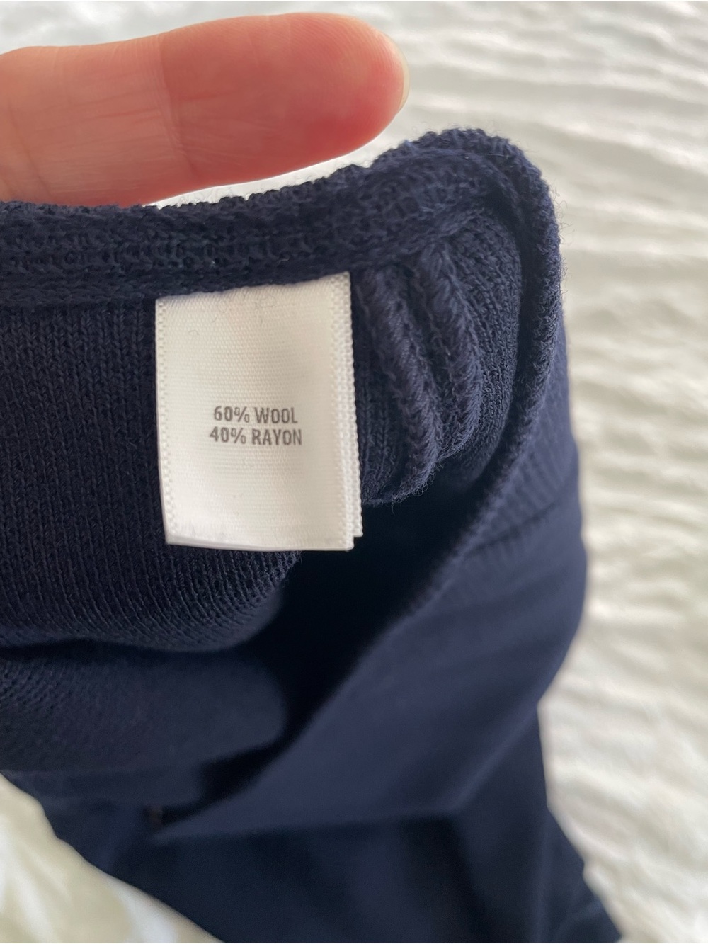 St. John Caviar Navy Blue Pique Knit Pencil Skirt Wool Blend - Picture 6 of 6